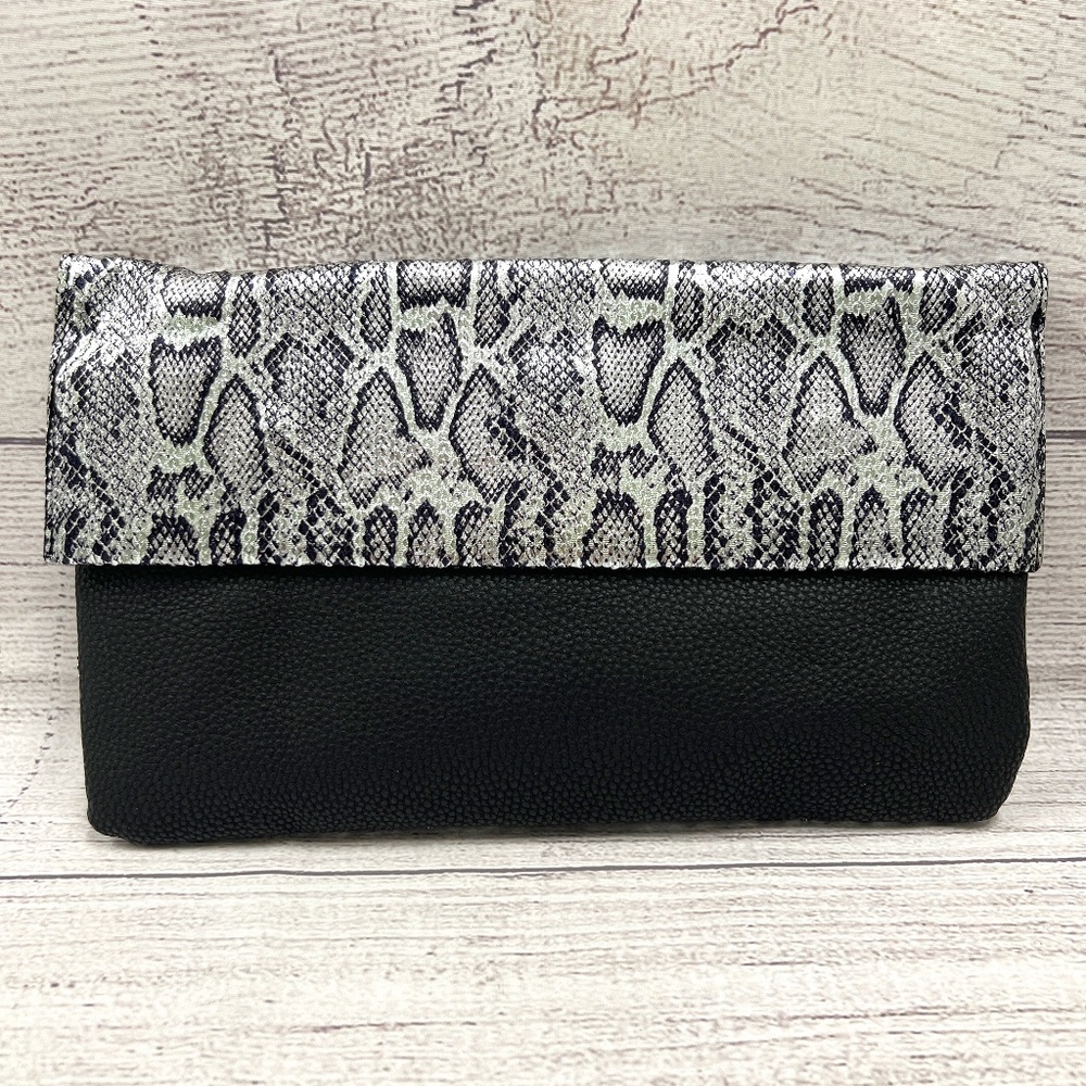 Silver Snake Clutch Crossbody
